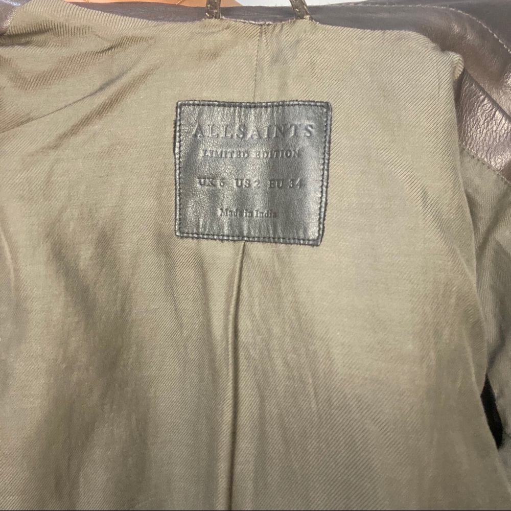 AllSaints Limited Biker/Moto Leather Jacket - Picture 9 of 11